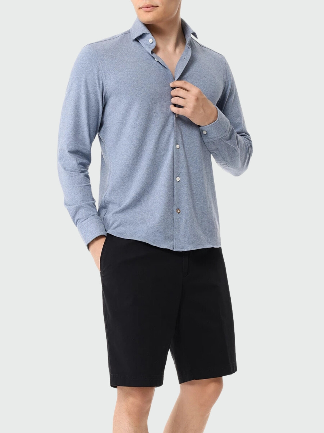 BOSS -Bermudas slim fit de gabardina de algodón elastizado 001