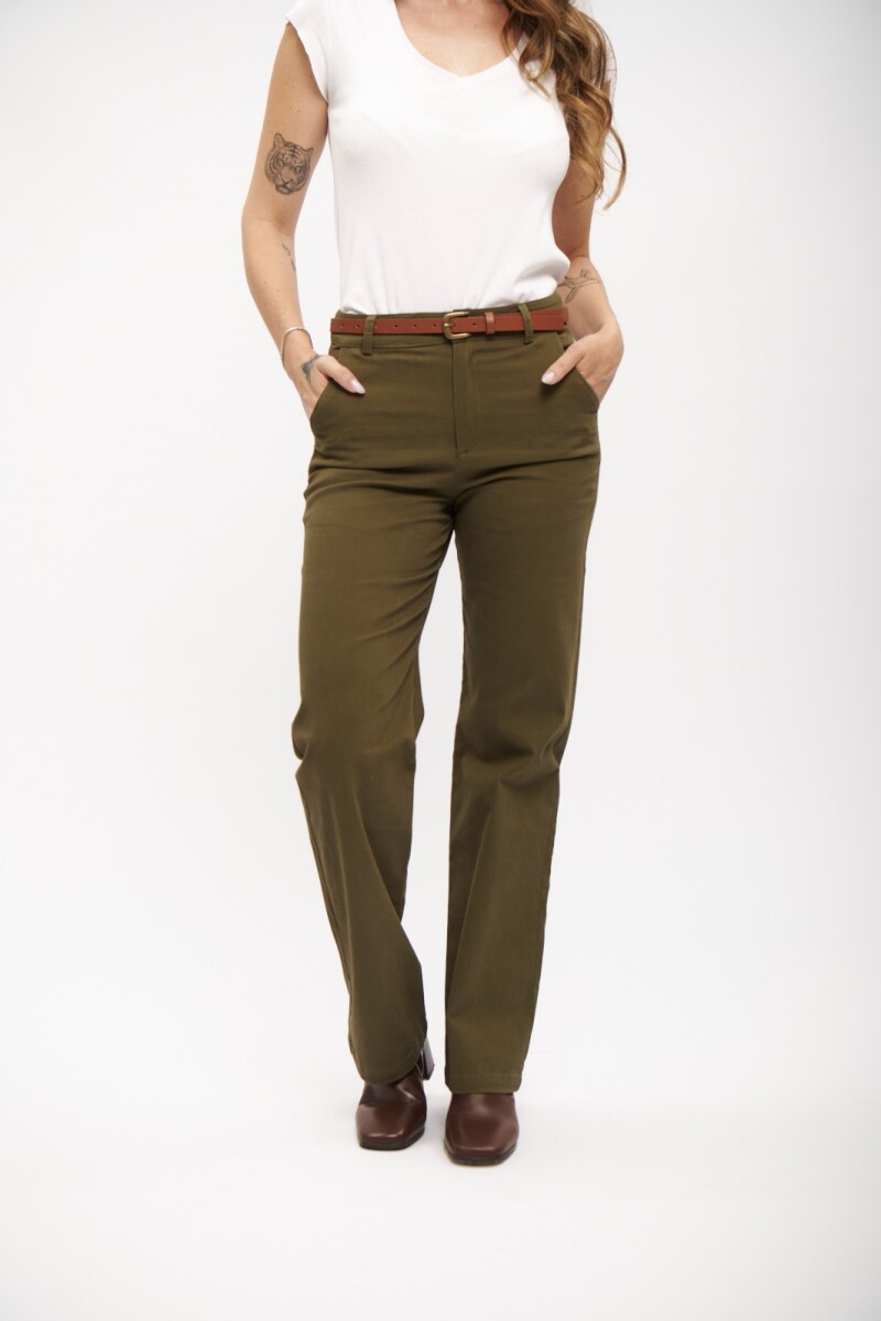 PANTALON WIDE ACTIVE VERDE OSCURO
