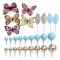Topper Mariposas y Esferas Celeste