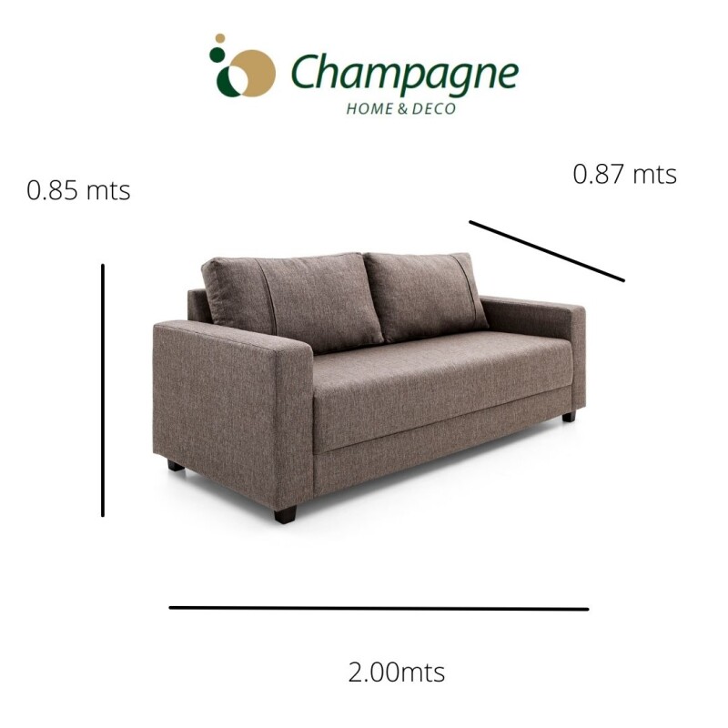 SOFA 3 CUERPOS - TELA PET FRIENDLY GRIS OSCURO SOFA 3 CUERPOS - TELA PET FRIENDLY GRIS OSCURO