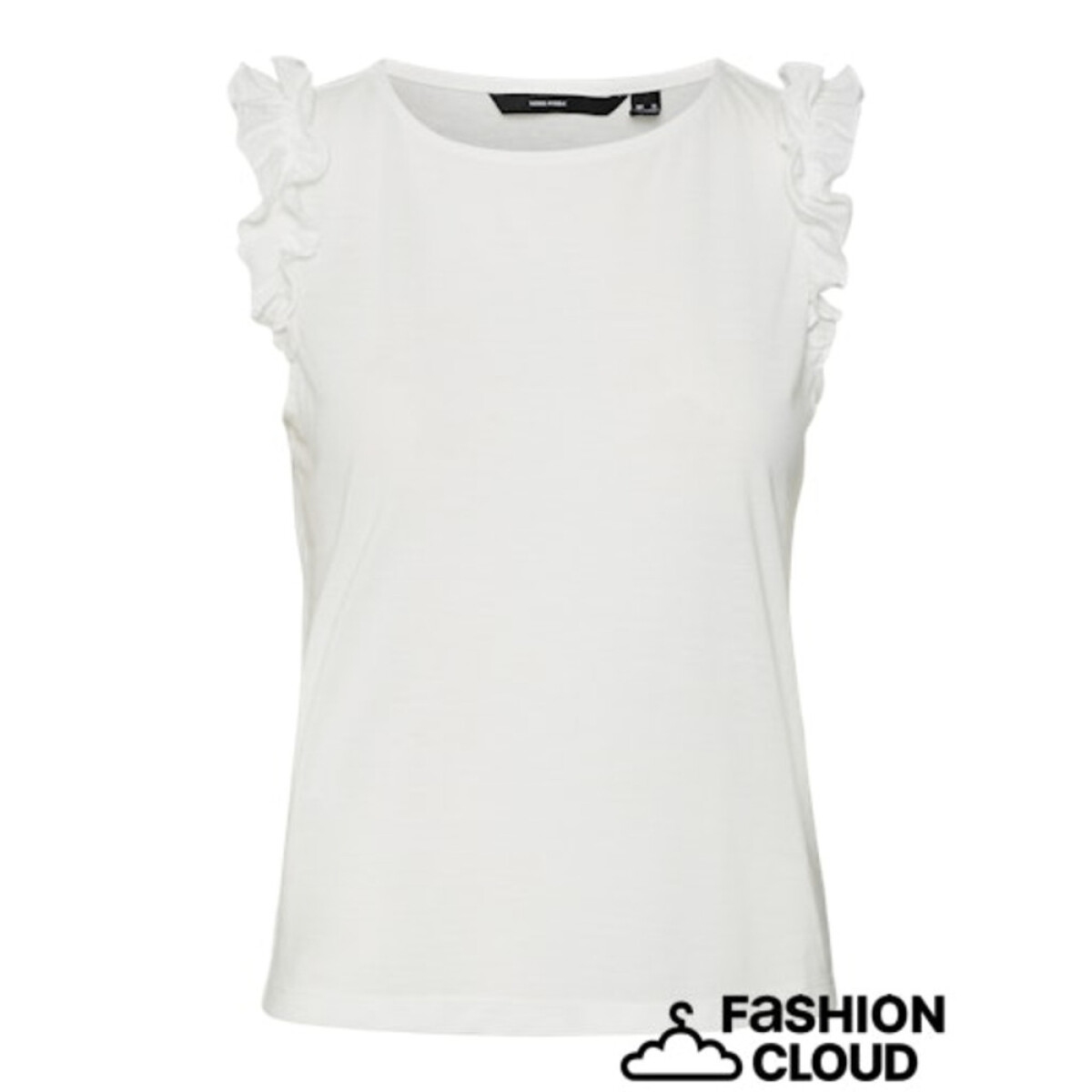 VMSPICY SL FRILL TOP JRS - SNOW WHITE 