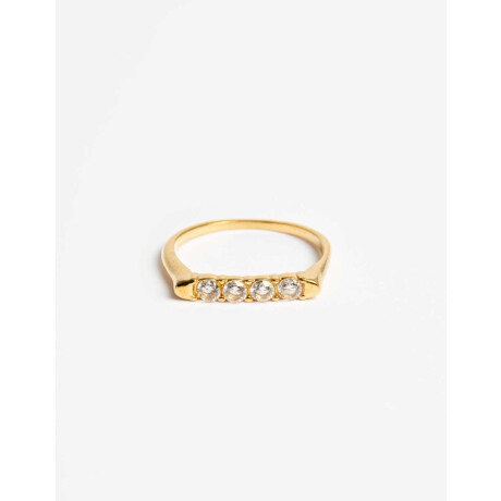 Anillo De Acero Con Cubic Exclusive Edition Dorado