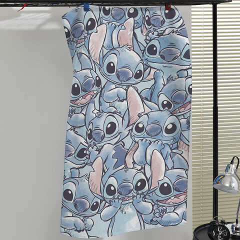 Toalla Infantil Playera Velour Stitch 70 x 130 cm 100% Algodón AZUL PIEDRA