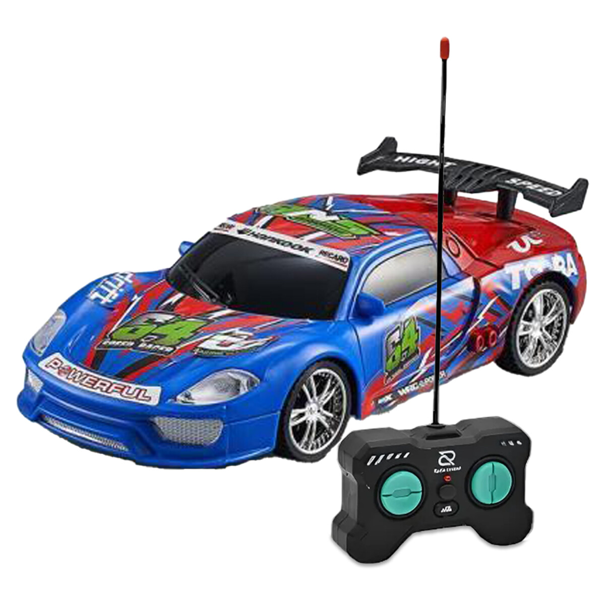 Auto Deportivo RC Racing Rivalry Control Remoto 1:22 - Rojo/azul 