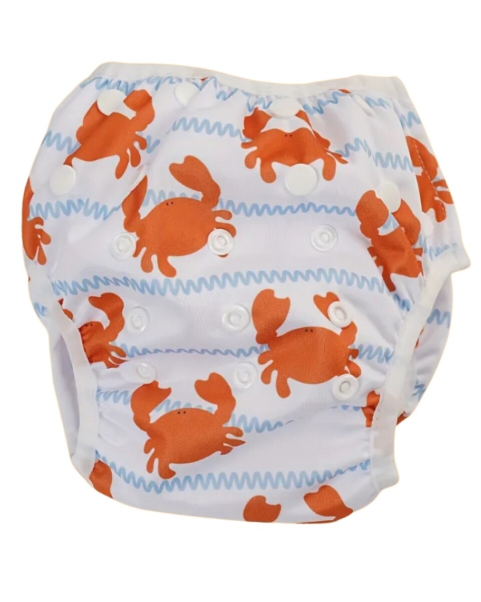 Pañal Malla Para Piscina Reutilizable Ecológico - Cangrejo olas 