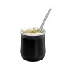 MVS Mate De Ac. Inox. 140 Ml Con Bombilla Incluida Hudson - Negro