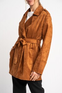 Trench Gamuza Vegana Camel