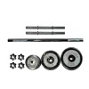 Set De Mancuernas Y Barra Cromadas con Valija Athletic 30Kg Plateado
