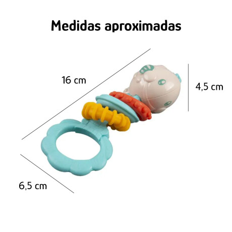 Mordillo Sonajero p/Bebés Juguete Sensorial Alivia Estimula Celeste
