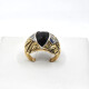 Anillo 18K Firmado Rama, Con Piedra De Color, Brillantes Y Zafiros Sinteticos Anillo 18K Firmado Rama, Con Piedra De Color, Brillantes Y Zafiros Sinteticos