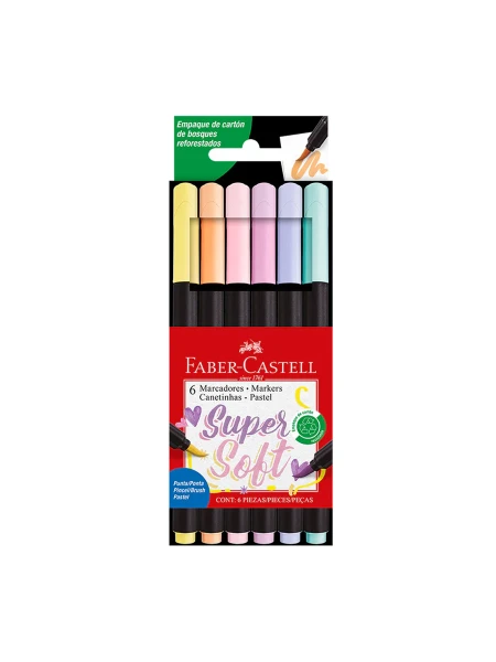 MARCADORES SUPERSOFT PUNTA PINCEL X6 MULTICOLOR