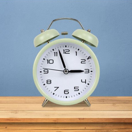 Reloj analogico de escritorio retro Verde