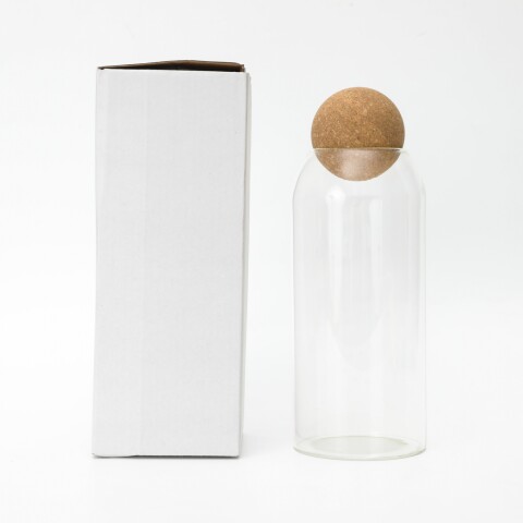 FRASCO DE VIDRIO CON TAPÓN DE MADERA - 1100 ML FRASCO DE VIDRIO CON TAPÓN DE MADERA - 1100 ML