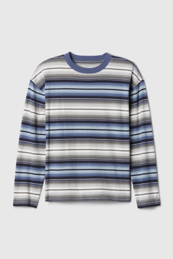 Remera A Rayas Manga Larga Niño Blue Stripe