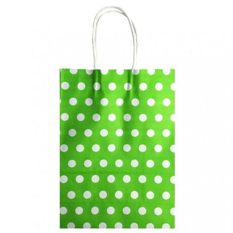 Bolsa con Asa N°2 21x15x8 Verde con Lunares