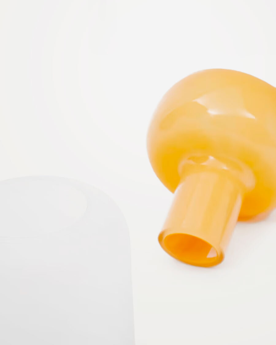 Jarrón Kelse de vidrio transparente y naranja 30,5 cm Jarrón Kelse de vidrio transparente y naranja 30,5 cm