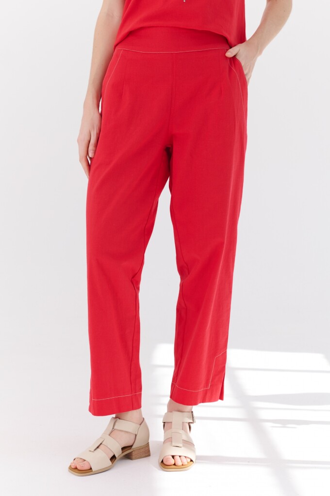 PANTALON LINO STRECH ROJO