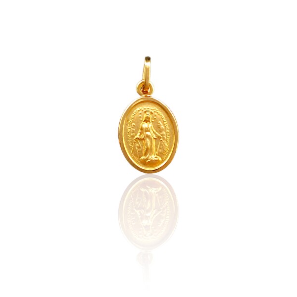 Dije Virgen Milagrosa-Oro bajo-Sin piedra-CP8516 Sinpiedra