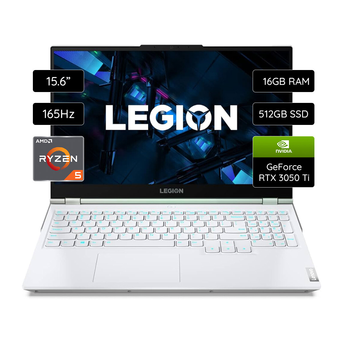 Notebook Lenovo Legion 5 Gaming 15ACH6 15.6" 512GB SSD / 16GB RAM Ryzen 5 5600H GeForce RTX 3050 Ti - Gray 