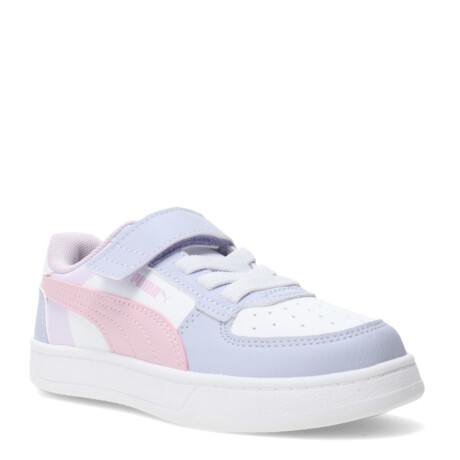 Championes Infantiles Puma Caven 2.0 Block Blanco - Lila - Rojo
