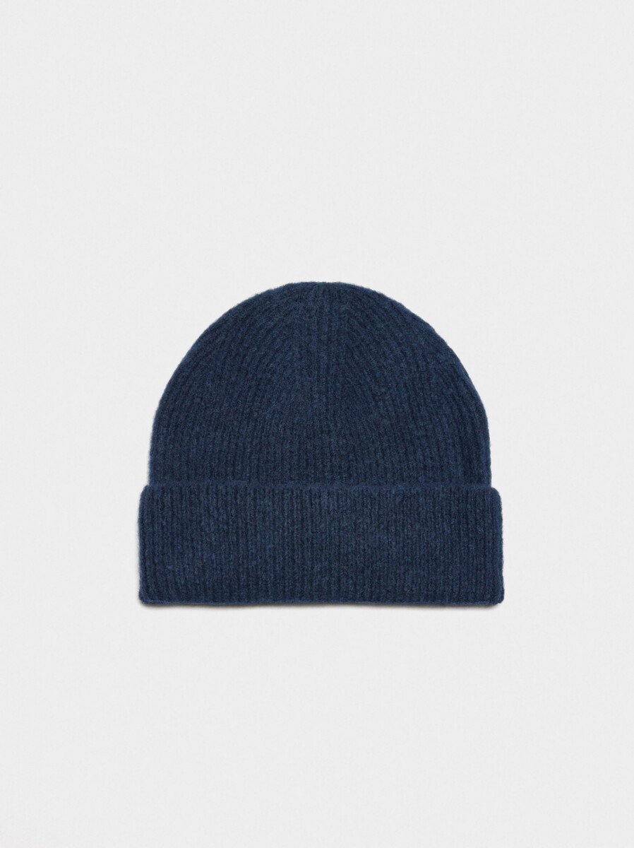 Gorro Canalado Con Dobladillo - azul-marino 
