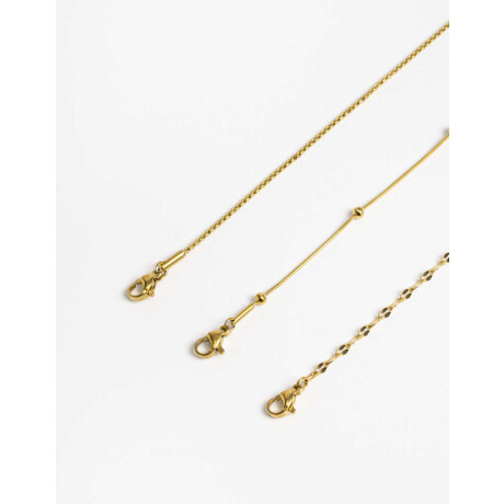 Set De Collares De Cadena Acero Dorado