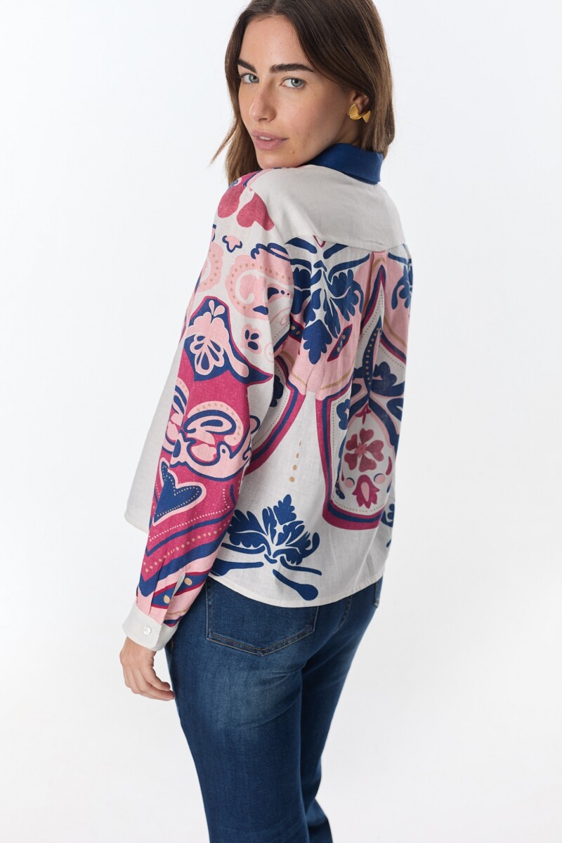 Camisa Nysa Estampa Azul