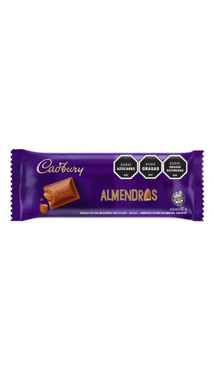 CHOCOLATE CADBURY ALMENDRAS 82GRS UNIDAD 