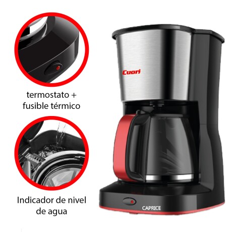 Cafetera Eléctrica 12 Tazas Vidrio Antigoteo Mantiene Calor Negro