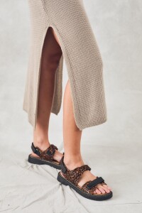 Vestido Halter Tejido Lurex Vizón