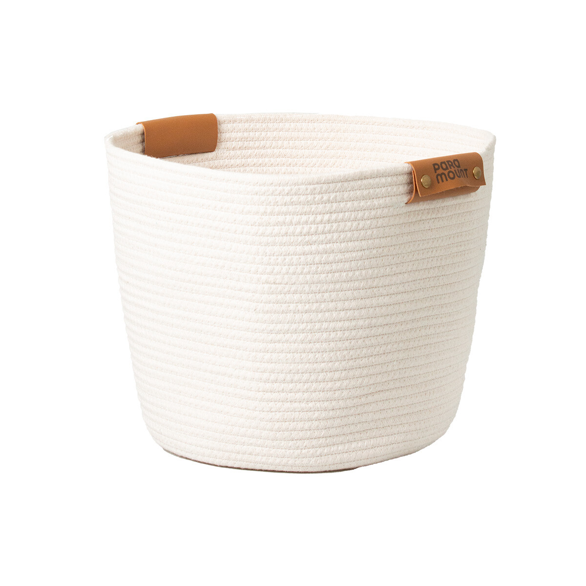CESTO DE ALGODÓN CON ASA Ø 38X30 CM BLANCO 