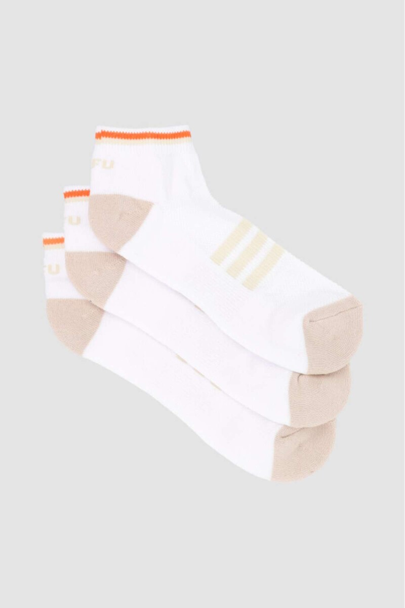 Pack x3 half terry ciclista dama mor - Blanco 
