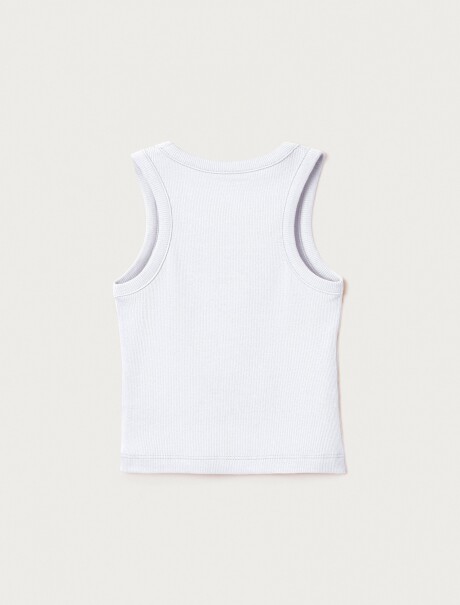 MUSCULOSA BÁSICA INFANTIL EN TELA CANALADA BLANCO