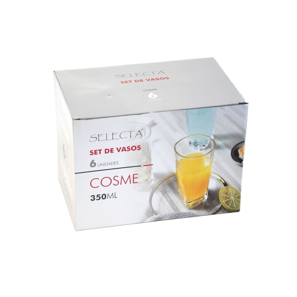 Set 6 Vasos Cosme Selecta 350 ml SET X 6 VASO REFRESCO 350ML H14/D6.5CM COSME