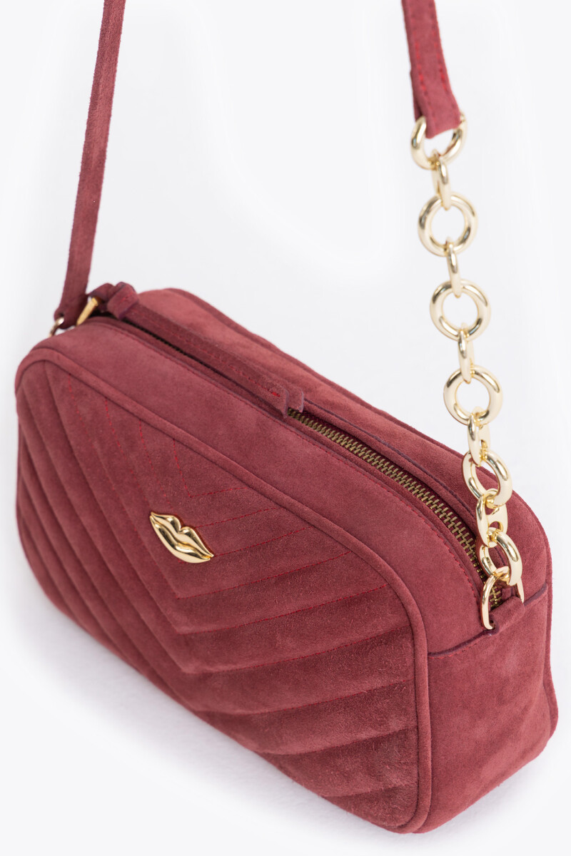 BANDOLERA LIPSTICK SUEDE Bordo