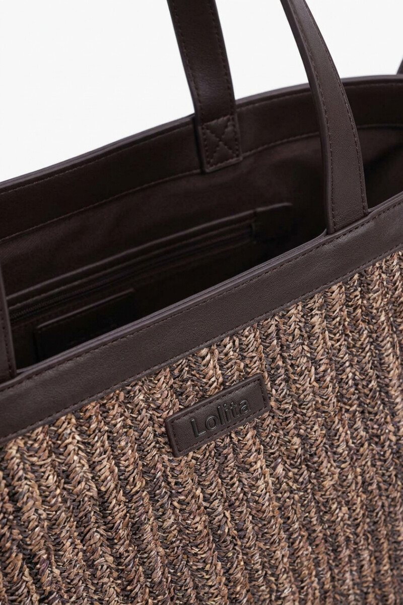 Bolso rafia chocolate