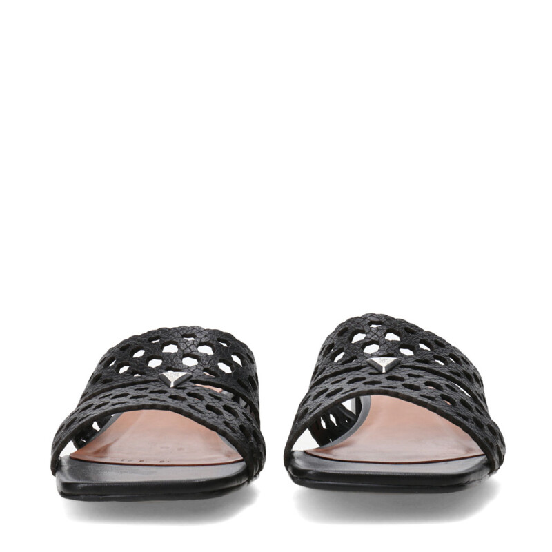 Sandalias de Mujer Bottero Cuero Calado Negro