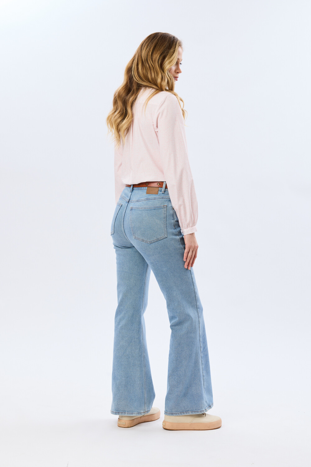 PANTALÓN DE JEAN WIDE LEG Celeste