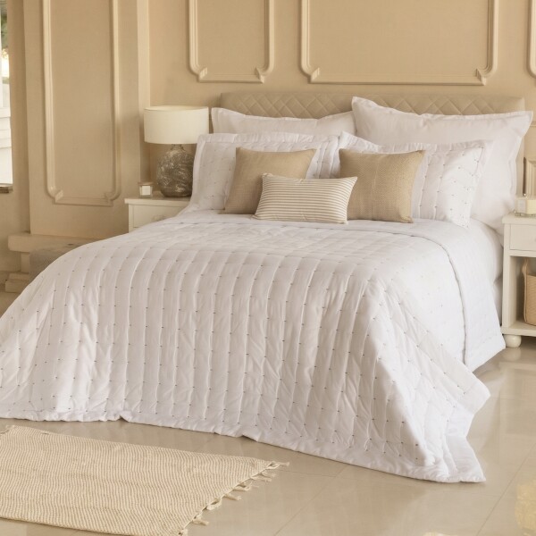 Edredón Capitone 400 hilos Beige 2.50×2.50 m