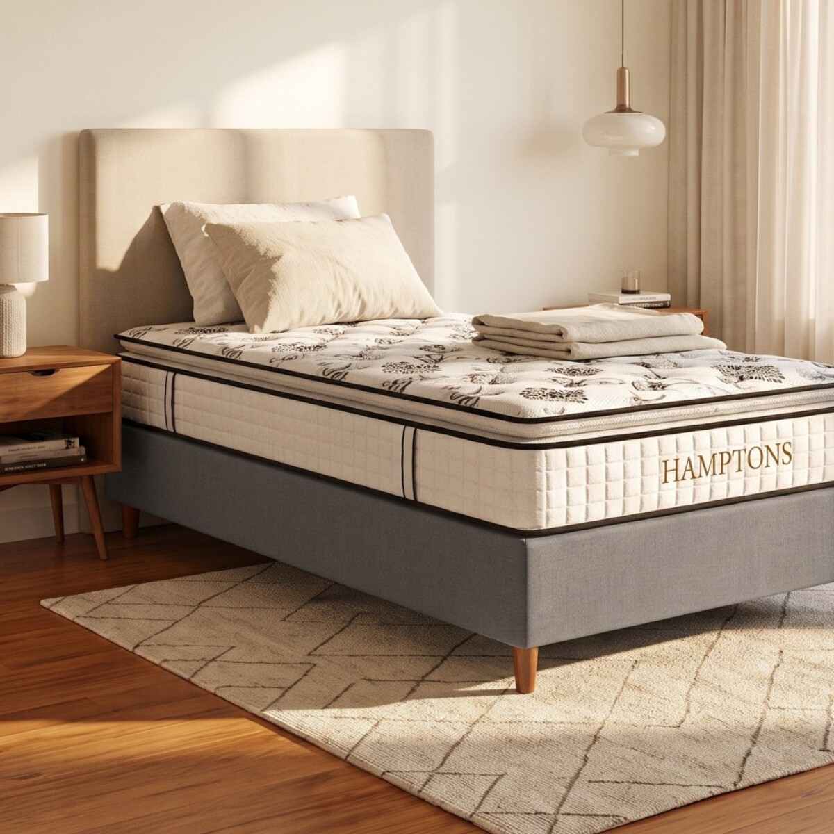 Sommier Smartbox HAMPTONS 1 plaza 90x190 Bronze - GRIS 