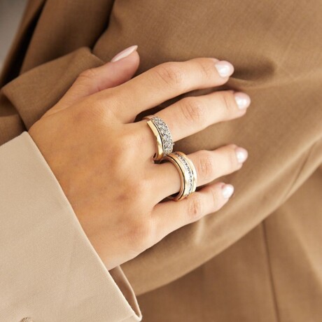Anillo Penélope Bombé - Plata y Oro Anillo Penélope Bombé - Plata y Oro