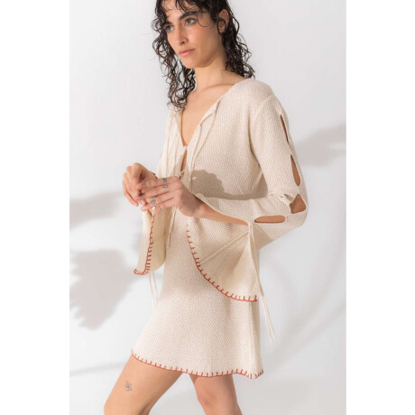 Vestido Tira Knit Crudo