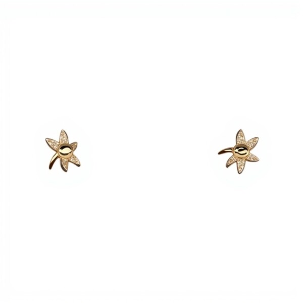 Caravanas Flor de Estrella Plata- Plata 925- Sin Piedra- CA4107 sinpiedra