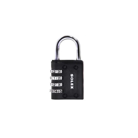 Candado Con Codigo De Combinacion De 4 Digitos (40 Mm Ancho) - Solex - Color Negro Candado Con Codigo De Combinacion De 4 Digitos (40 Mm Ancho) - Solex - Color Negro