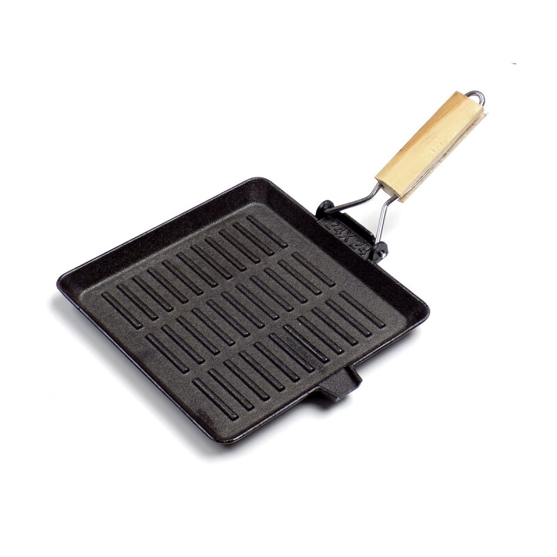 Plancha de hierro grill cuadrada 24 cm NEGRO