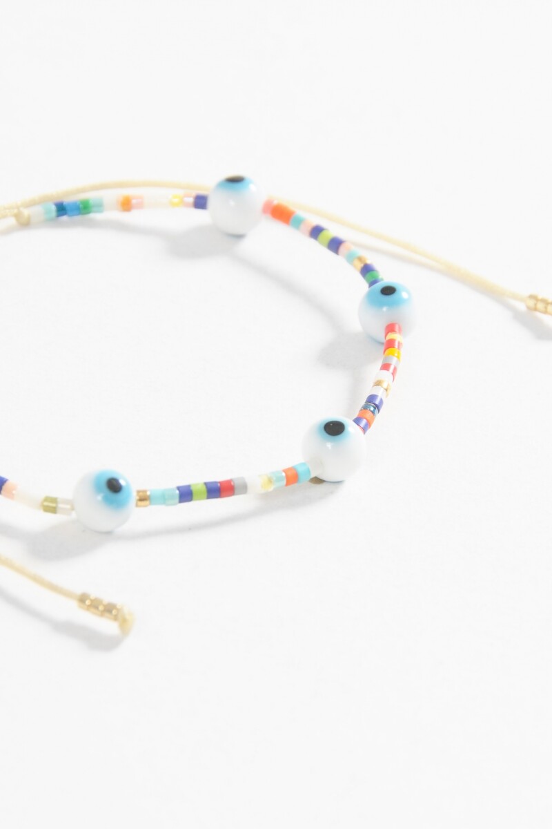 Pulsera ojitos ajustable multicolor