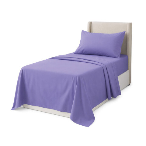 Sábanas 1 Plaza Juego 3 Piezas C/ Funda Almohadas Polyester Lila Sábanas 1 Plaza Juego 3 Piezas C/ Funda Almohadas Polyester Lila