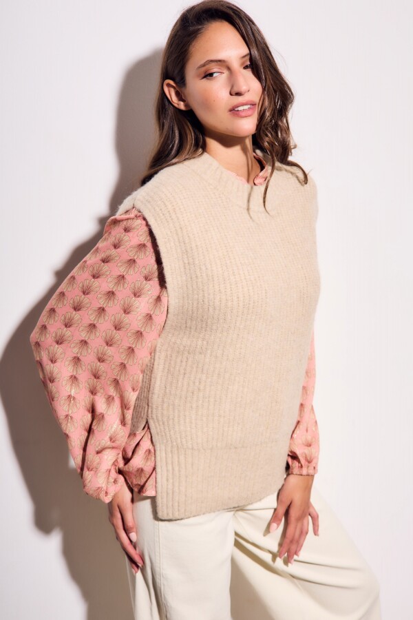 Chaleco Beige Melange