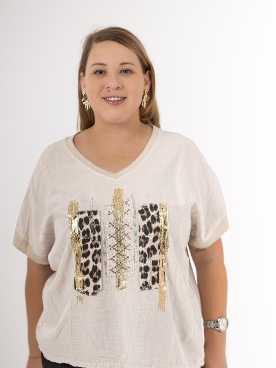 Blusa 100% lino y 100% algodón atrás Blusa 100% lino y 100% algodón atrás