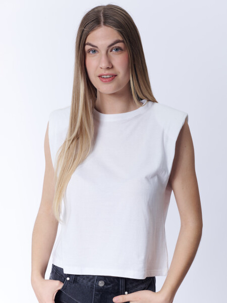 Remera hombreras Blanco